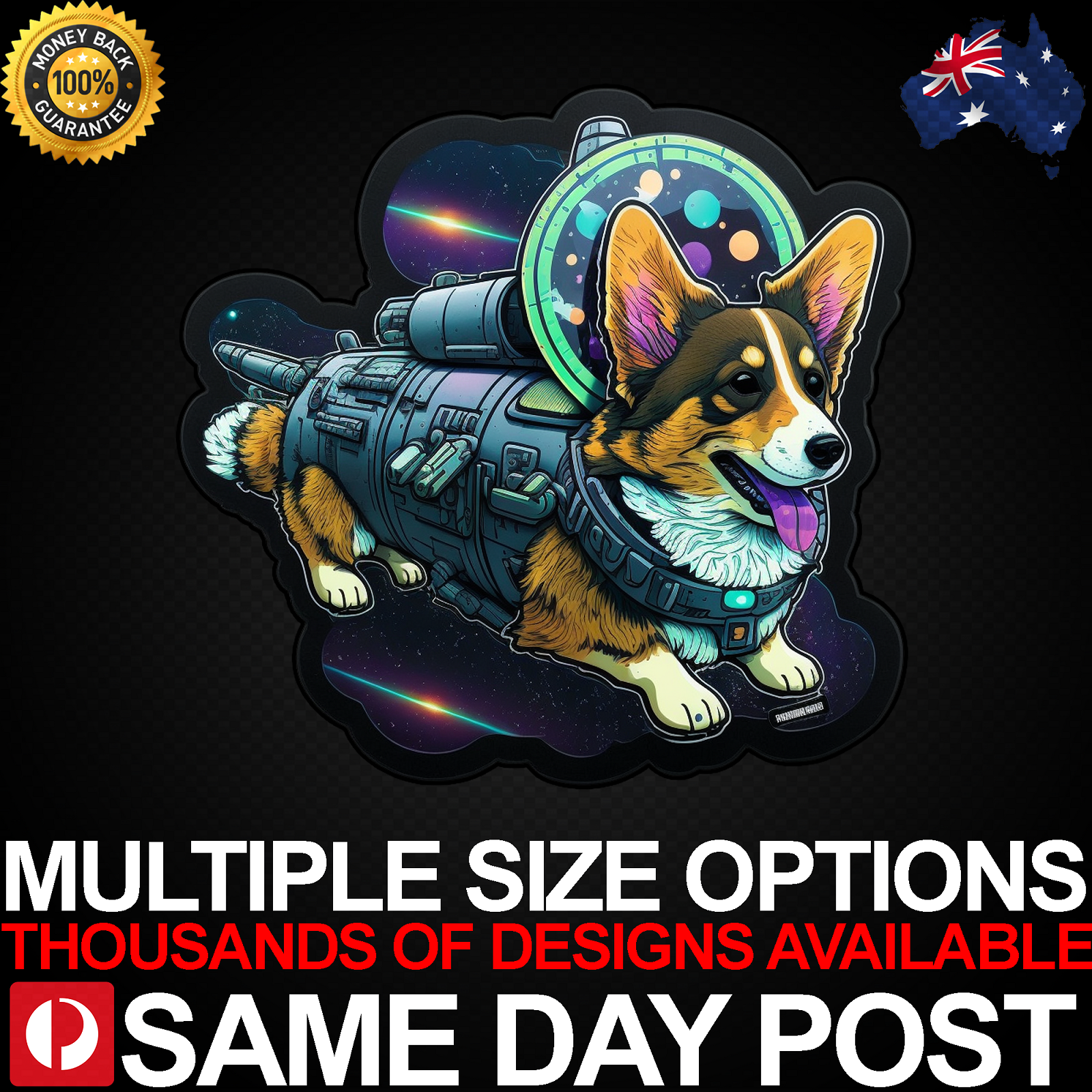 Corgi Space Galaxy Vinyl Sticker for Car Laptop Pet Lovers