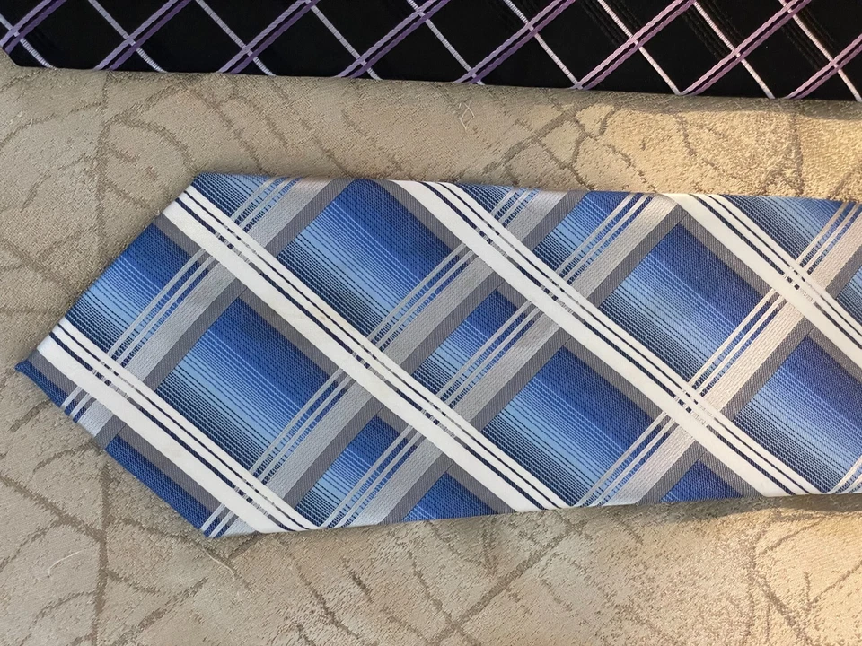 Lote de 3 corbatas para hombre Pierre Cardin & John Ashford a rayas a cuadros lote mixto 58x3,5  Foto 2 de 4