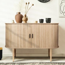 Sideboard Buffet Cabinet 47.2" Storage Cabinet Sliding Doors Handles Storage