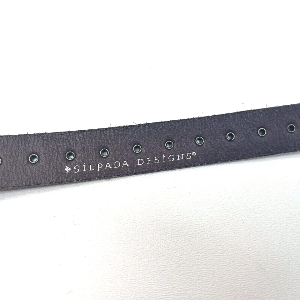# Sz Medium SILPADA Designs Double Wrap Brown Leather Belt with Studs, Studded - Image 3 of 4