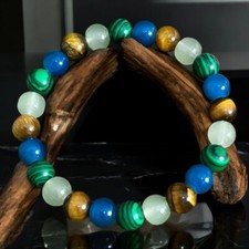 Wealth Bracelet - Tiger Eye  Malachite for Prosperity, Abundance  Luck Unisex