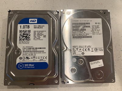 Western Digital Blue and Hitachi Hard Drives 3.5'' 1 TB Working