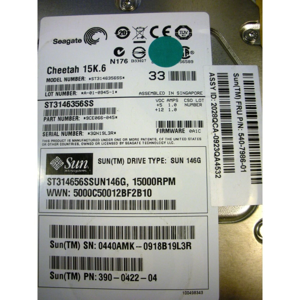 Sun 540-7986 XTA-SS1NJ-146G15K 146GB 15K SAS Hard Drive for J4200 J4400 - Image 3 of 3