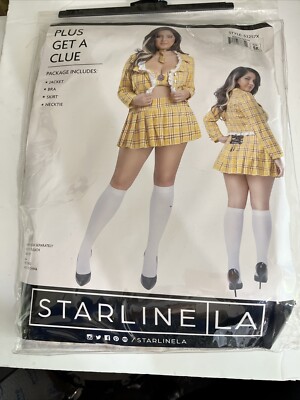 Clueless Get A Clue Plus Size Womens Costume Set 5X New NIP