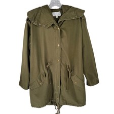 Joa Los Angeles Anorak Jacket Womens Small Green Oversized Boxy Hood