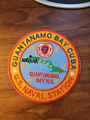 US NAVY BASE PATCH, U.S. NAVAL STATION, GUANTANAMO BAY CUBA   Y