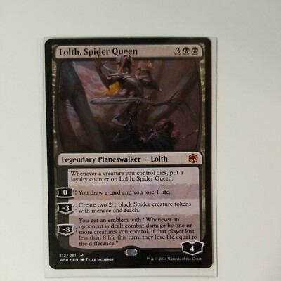 lolth mtg card Lolth, Spider Queen [Prerelease] [112s] [Adventures in the Forgotten Realms  Promos] [Foil] – Face to Face Games main image 1