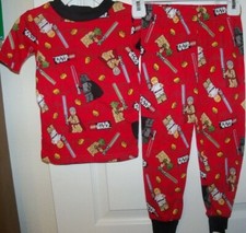 Star Wars Red Black Darth Vader All Over 2 Piece Long Pajama PJ Boys Size 4 NWT