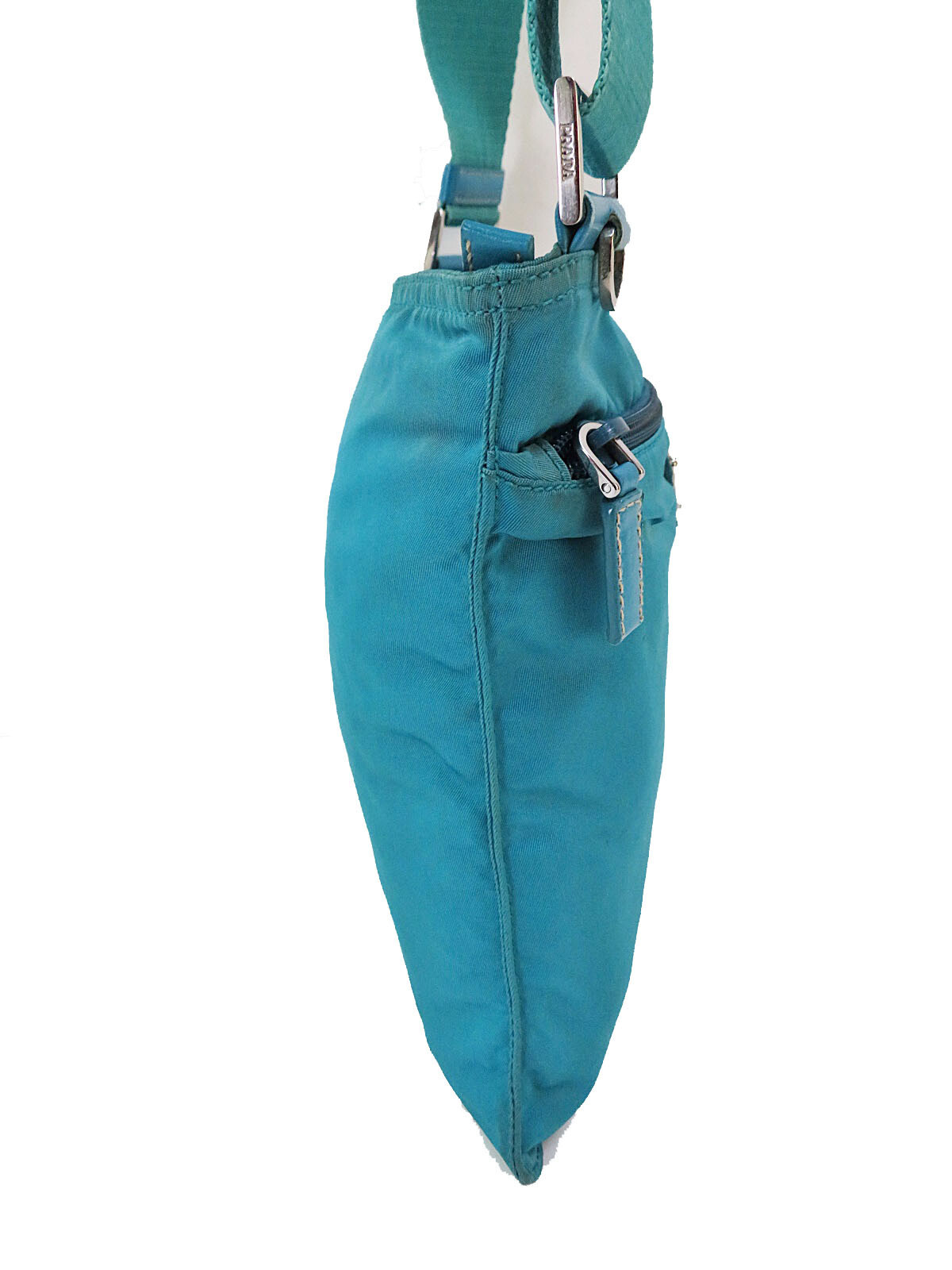 Authentic PRADA Turquoise Nylon Small Shoulder Cr… - image 5