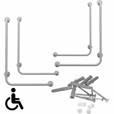 BSD Winkelgriffe Wandhaltegriff Haltegriff Stützgriff links/rechts montiert Weiß Bad