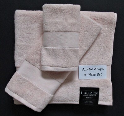 Ralph Lauren Bath Towels Wescott Pink~3Pc Set~1 of ea Bath/Hand Towel ...