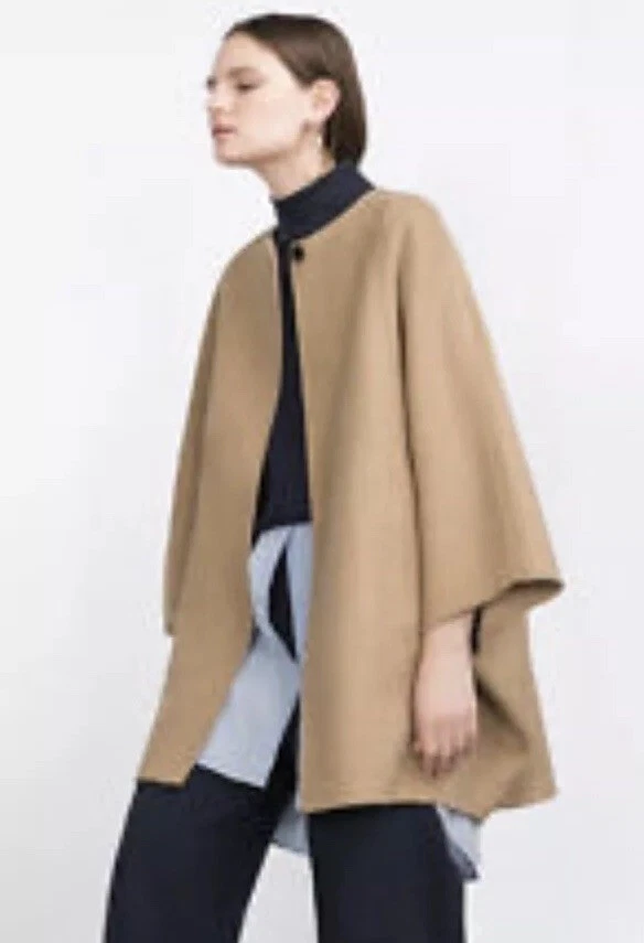 manteau cape camel femme