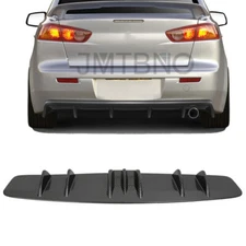 For Mitsubishi Lancer Rear Diffuser 7 Fins Bumper Lip Splitter Spoiler Carbon