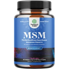 Pure MSM Supplement Tablets Joint Support for Increased Flexibility