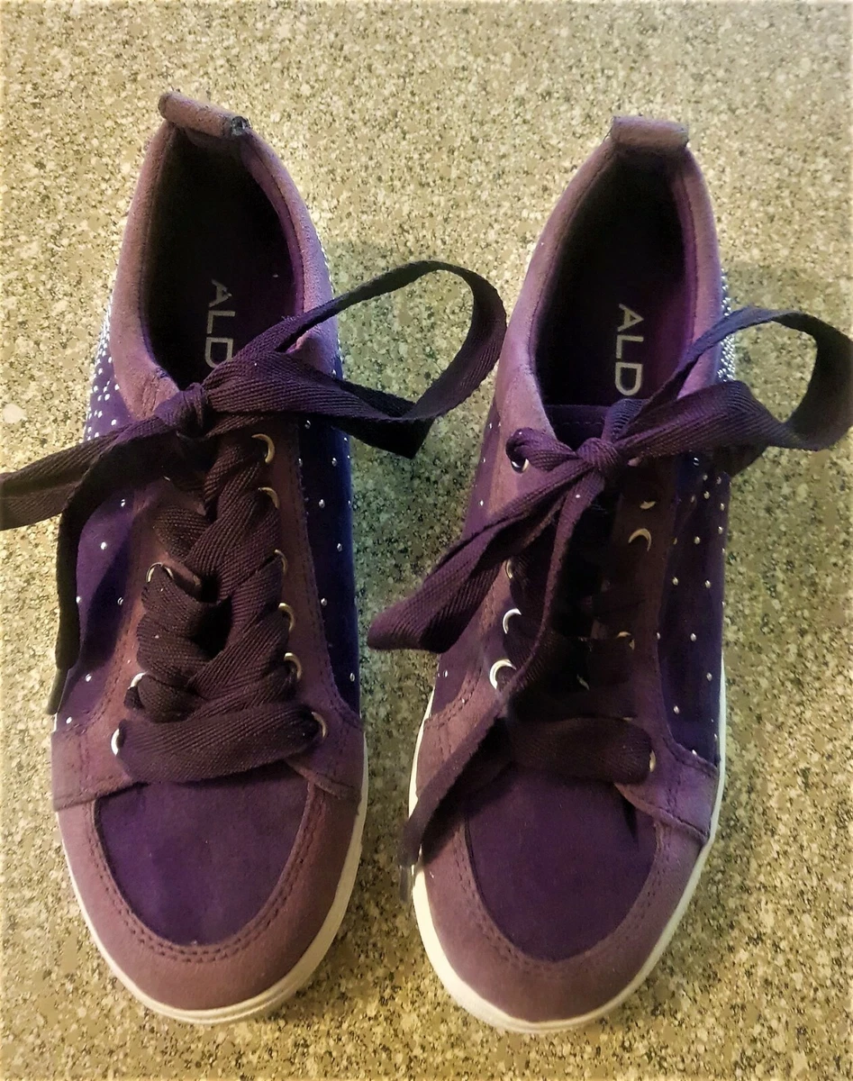 Bluebell bord hvede New ALDO Girls Kids Size 5 Beaded Purple Lace up Sneakers Casual Shoes  value $60 | eBay