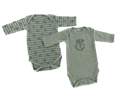 2er Set Baby Body Strampler 50 62 74 86  0 - 24 Monate Bio Baumwolle Affe 