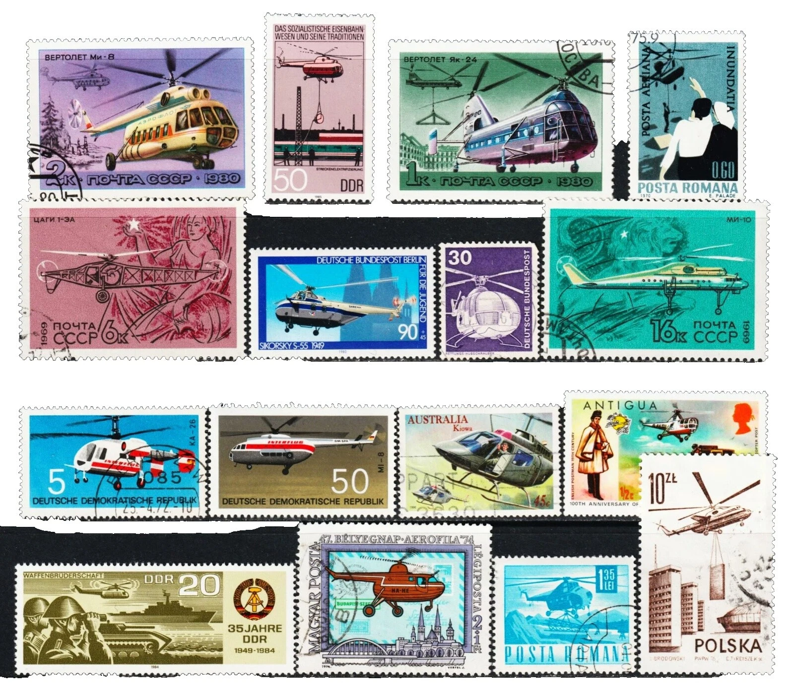 Used Postage Topical Postal Stamps