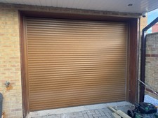 Electric Roller Shutter Garage Door with Side -Quiet Running - Home Office Brown