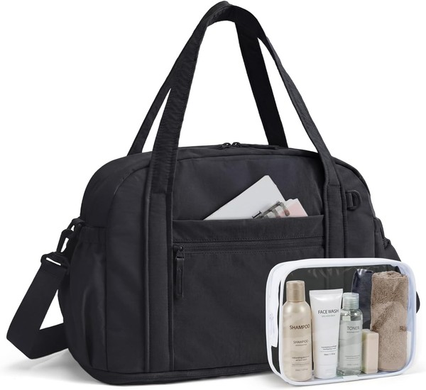 Reisetasche Damen Sporttasche HandgepäCk Duffle Bag Wickeltasche Schwarz 50L-image
