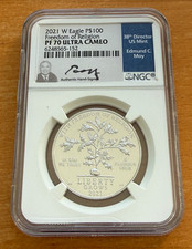 US 2021 W Platinum 1 oz $100 NGC PF70UC Freedom of Religion 2586.65 per troy oz