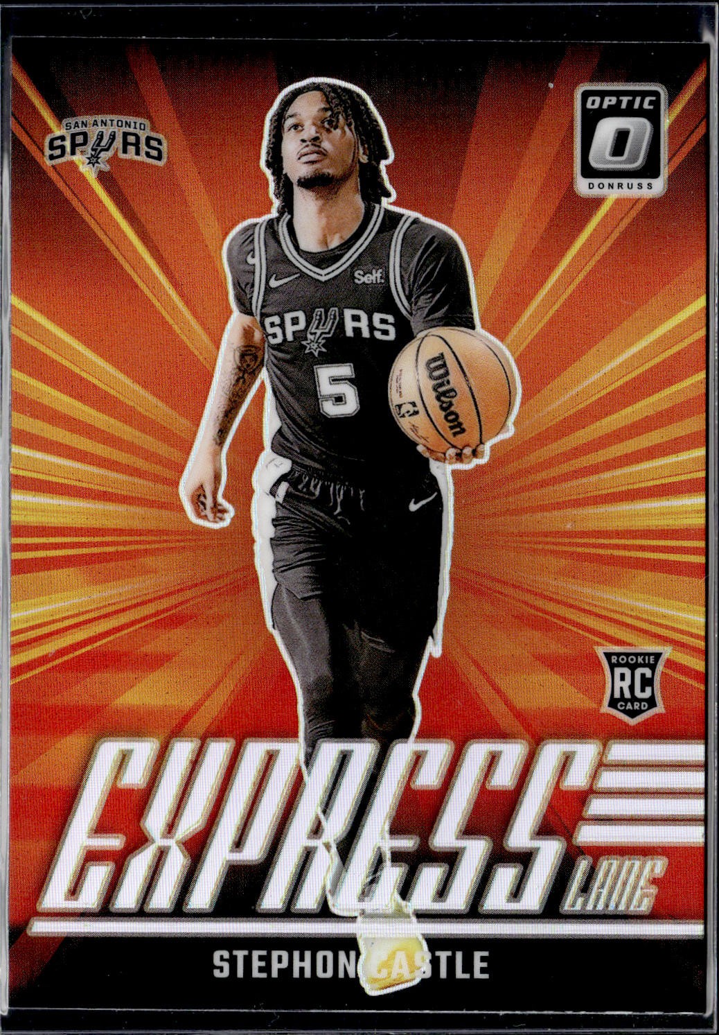 2024-25 Donruss Optic #1 Stephon Castle Express Lane San Antonio Spurs