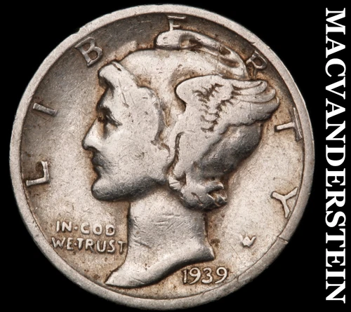 1939-S Mercury Dime- Silver- Scarce Better Date No Reserve #J4129