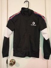 Converse Youth Small 8-10 Yrs Black Zip Up Light Jacket.