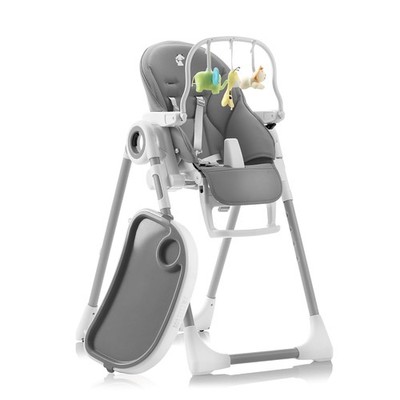 Baby High Chair 7 Height Adjustable Foldable Dark Grey