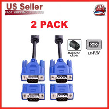 2X VGA Video Cable 5ft Cord 1080p 60Hz Male 2 Male Cord 15 Pin for Pc Tv Monitor