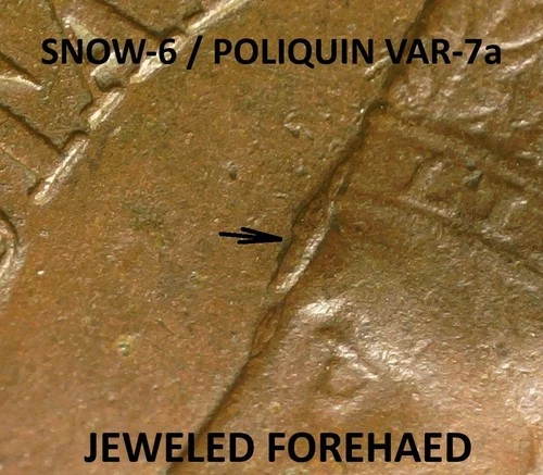 1892 Indian Head Cent - XF SNOW-6 / POLIQUIN VAR-7a "JEWELED FOREHEAD" (M731)