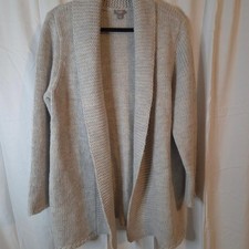 J. Jill Women's Soft Gray Knit Open Front Alpaca Blend Cardigan Size L