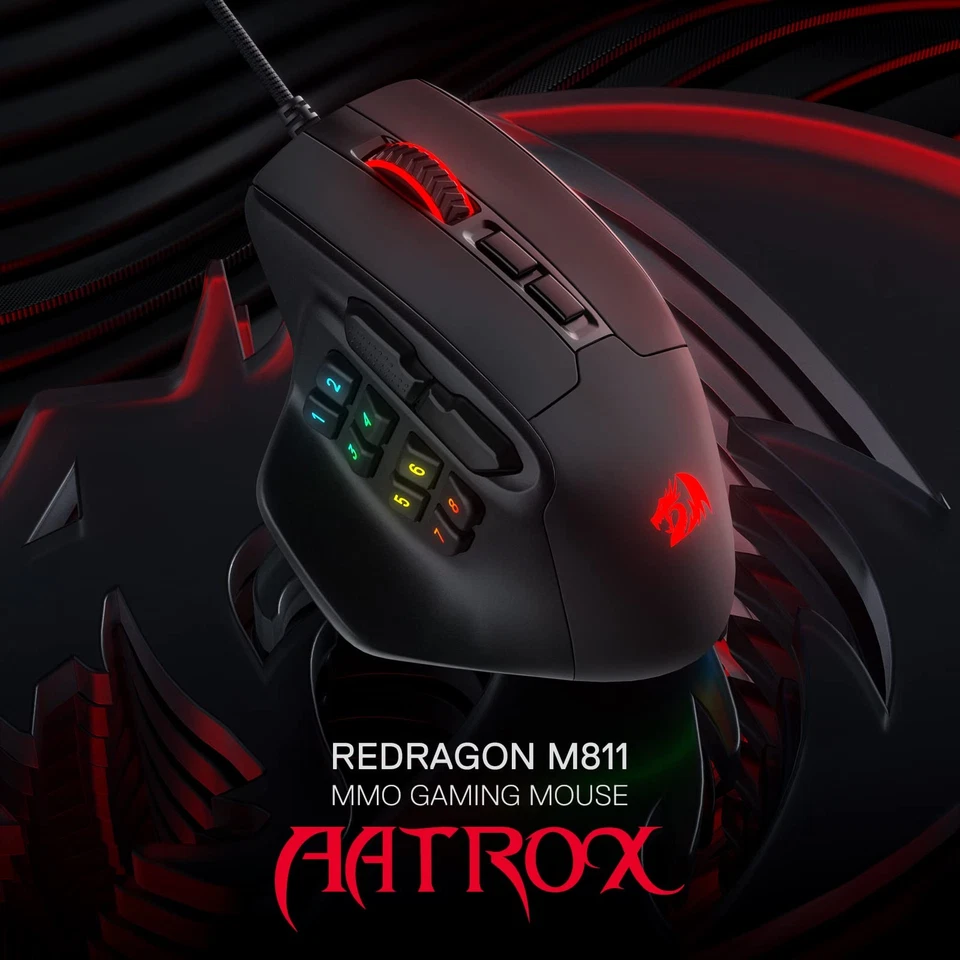 M811 Aatrox MMO Gaming Mouse, 15 Programmable Buttons Wired RGB Mouse w/Ergon... - Image 2 of 4