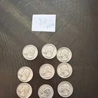 Set 9 Silver Quarters 90% Silver  1956 Quarters random mints/circulated lot  #30
