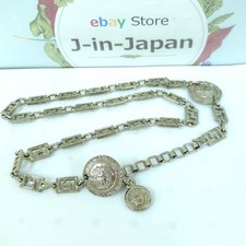 Gianni Versace Medusa Chain Belt Made in Italy Approx. 66-76cm Silver Vintage