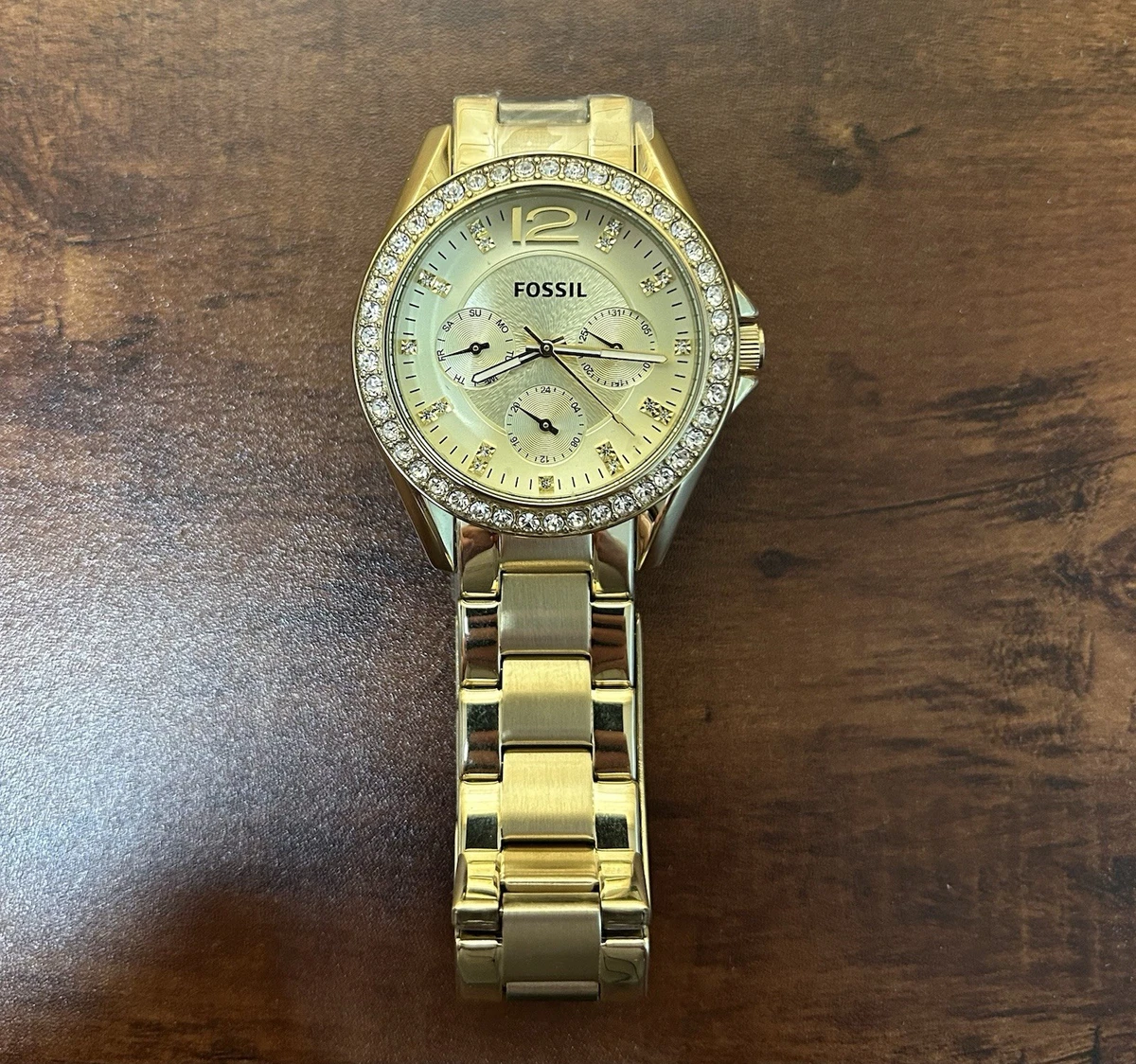 Fossil Riley Stainless Steel Band Quartz Wristwatches for 