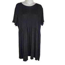 Pretty Little Thing Womens Mini Dress US 18 Short Sleeve Fit and Flare Black