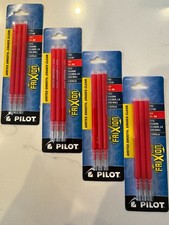 Frixion Ball Gel Pen Refill x 4 pack, PILOT  77332 RED Ink