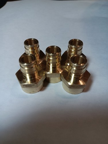 5-Expansion Fittings Brass Adapter 1/2" EX PEX x 1/2" FPT Zurn P/N QEUFC33GX