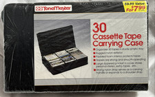 ToneMaster 30 Cassette Carrying Case Bag Tote W/ Strap Black Nylon Plastic Tray