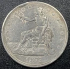 1875 CC Trade Silver Dollar T$1 VF Derails Rim Ding Scarce Carson City
