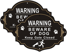 Beware of Dog Sign, 2 Pack Beware of Dog Signs for Fence, 10X8 Inch Rust Free Al