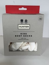 Hunter Boot Socks White Kids XS US Size 5-7 New MRSP 30