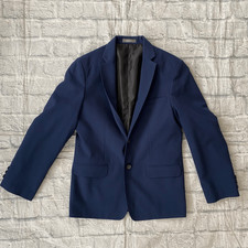Van Heusen flex youth boys 14 regular 2 button suit jacket/blazer blue