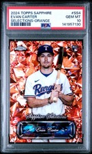 2024 TOPPS CHROME SAPPHIRE SAPPHIRE SELECTIONS ORANGE EVAN CARTER 6/25 PSA 10