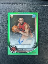 2025-26 Bowman #BCA-AM Alijah Martin Rookie Card Chrome Auto Green /99 Raptors