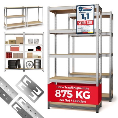Kellerregal Lagerregal Steckregal 2er Set Schwerlastregal Regale Werkstattregal
