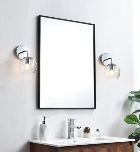 Elegant Lighting LD7321W6 Genesis 10" Tall Bathroom Sconce - Black - Picture 9 of 12