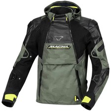 Image of Macna Bradical Motorcycle Waterproof Textile Jacket - Green / Black /Fluo Yellow