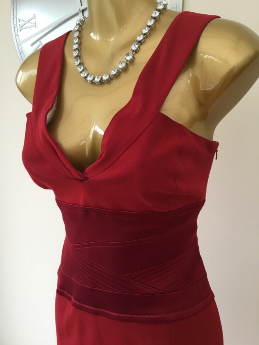 karen millen red corset dress Red Petite Premium Viscose Jersey Corset Midi Dress