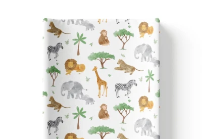 BabyBells Safari Animals Deluxe Unisex Baby Anti Roll Wedge Changing Mat